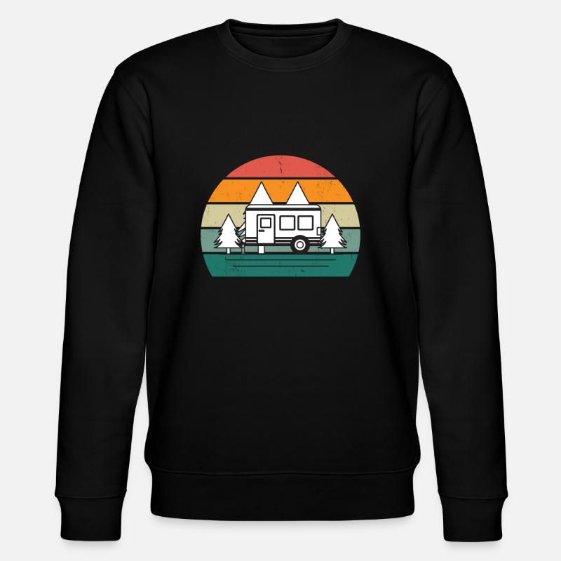 Retro Natur Camping - Stanley/Stella Unisex Bio-Sweatshirt CHANGER  - Schwarz