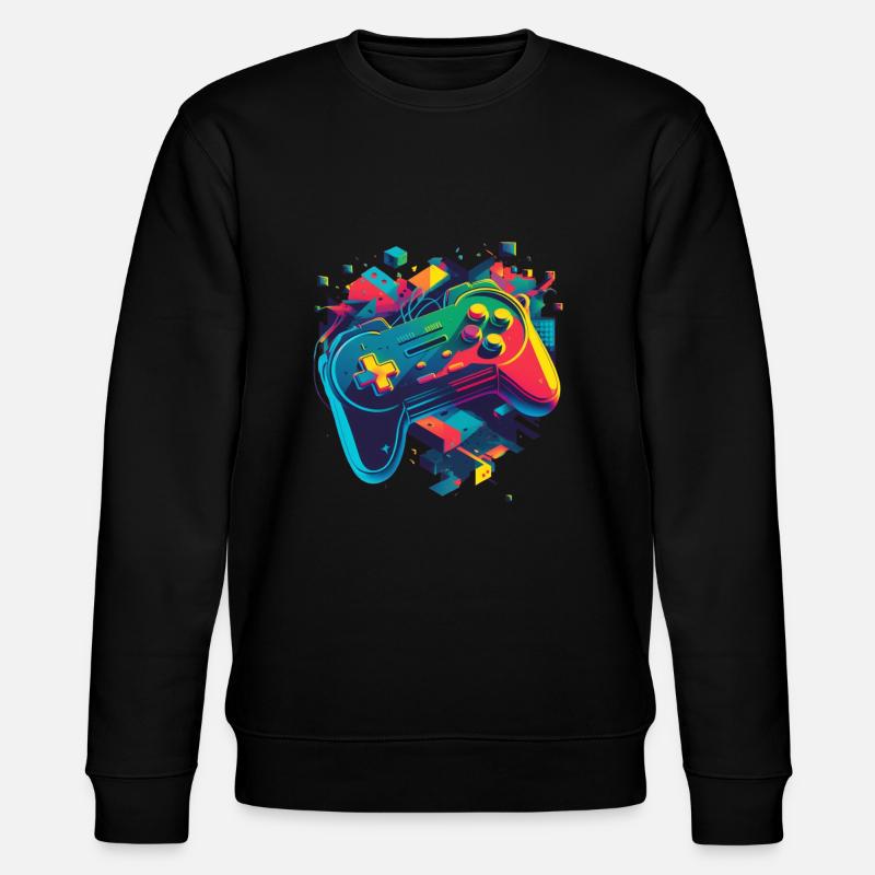 Retro Konsole - Stanley/Stella Unisex Bio-Sweatshirt CHANGER  - Schwarz