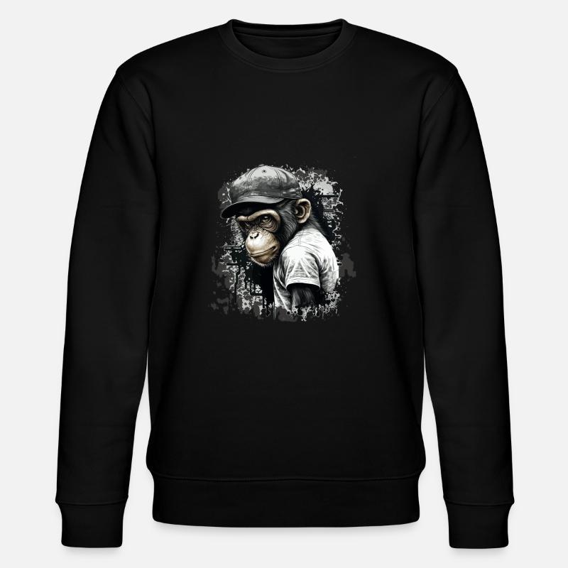 mignon bébé singe - Sweat bio CHANGER Stanley/Stella Unisexe - noir