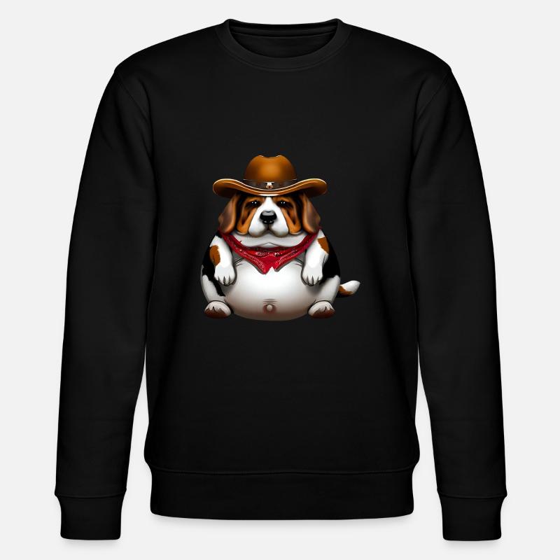 Fetter Beagle Cowboy - Stanley/Stella Unisex Bio-Sweatshirt CHANGER  - Schwarz