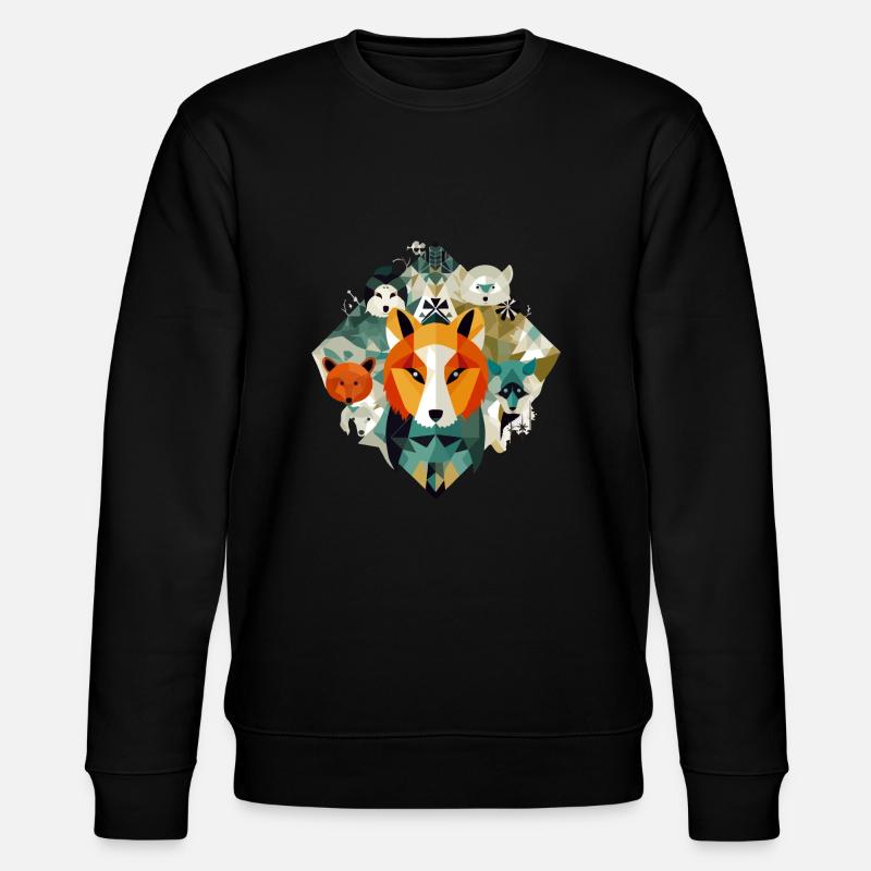 Geometric animals No. 2 - Stanley/Stella CHANGER Unisex Organic Sweatshirt - black