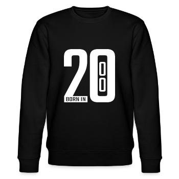 Born in 2000 white - Stanley/Stella Unisex Bio-Sweatshirt CHANGER  - Schwarz - Vorne - Nik (191cm) & Marisol (170cm)