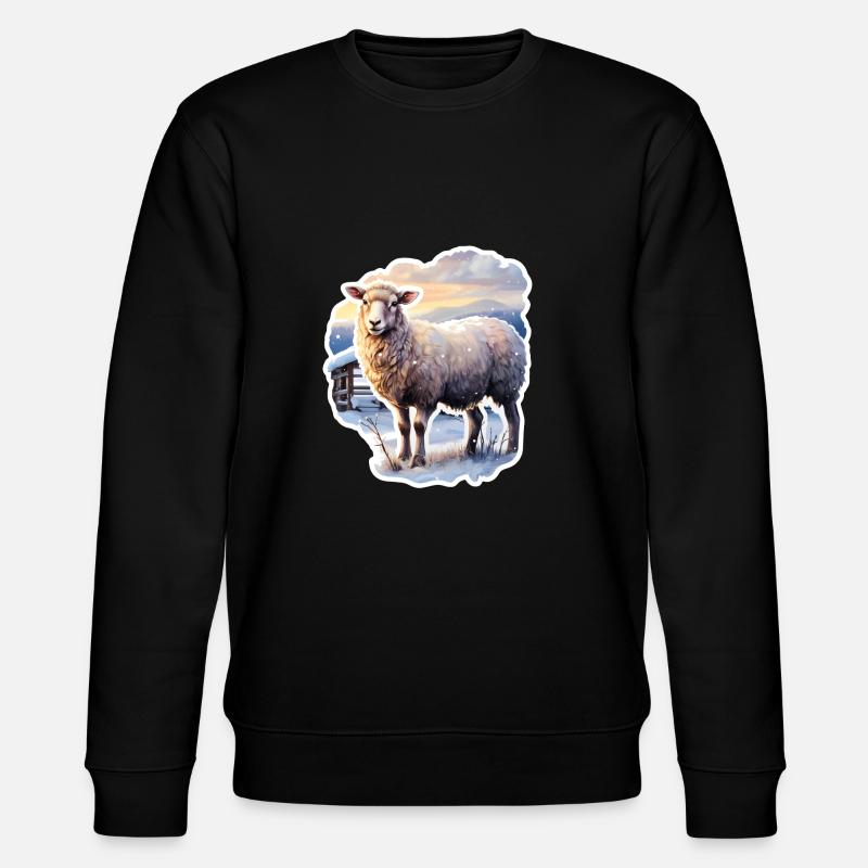 Moutons dans la neige - Sweat bio CHANGER Stanley/Stella Unisexe - noir