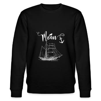 Norddeutschland Moin Schiff - Stanley/Stella Unisex Bio-Sweatshirt CHANGER  - Schwarz - Vorne - Nik (191cm) & Marisol (170cm)