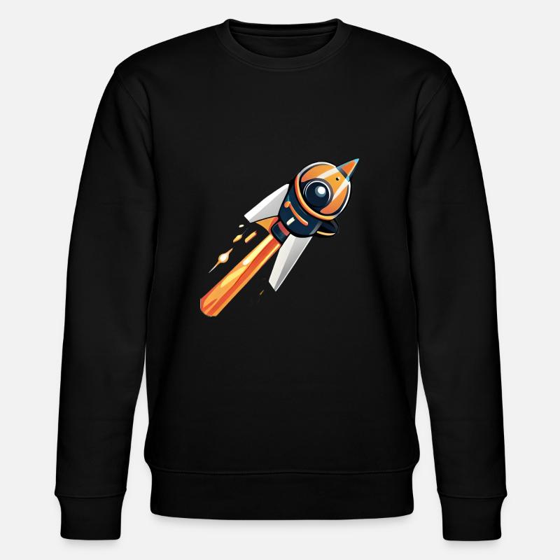 Rakete fliegt ins All - Stanley/Stella Unisex Bio-Sweatshirt CHANGER  - Schwarz