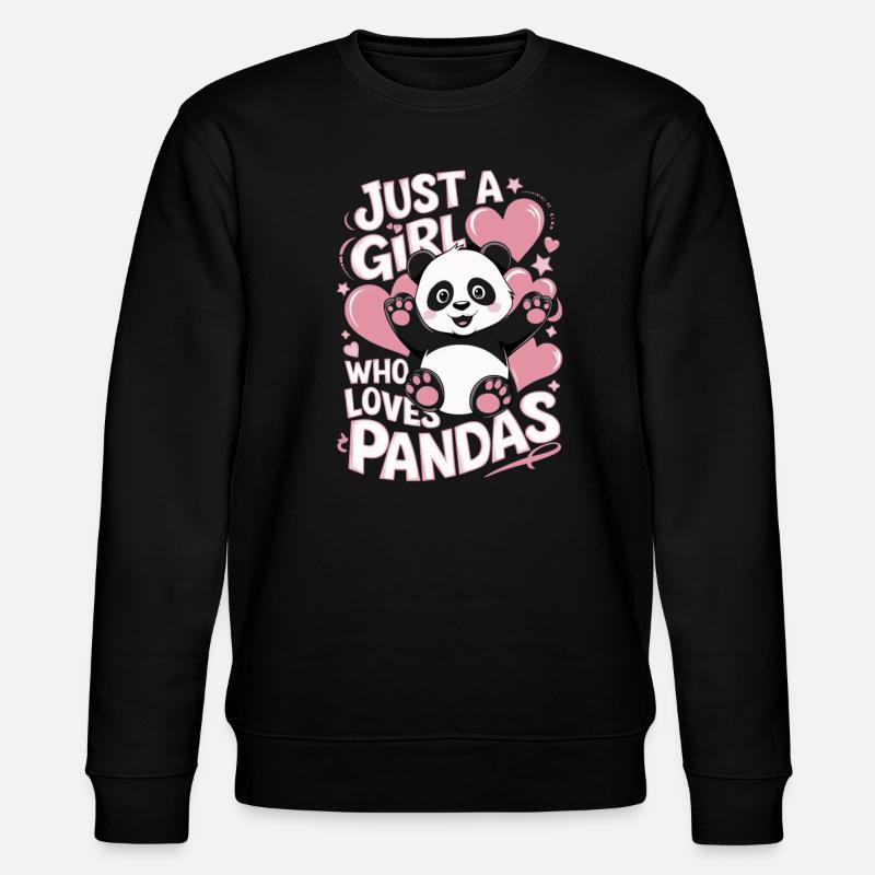Panda Spruch Mädchen - Stanley/Stella Unisex Bio-Sweatshirt CHANGER  - Schwarz