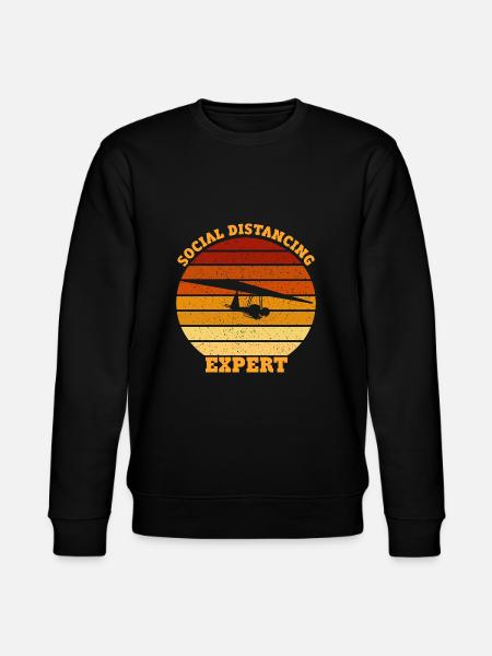 Social distancing Expert Hang Gliding - Stanley/Stella CHANGER Unisex Organic Sweatshirt - black