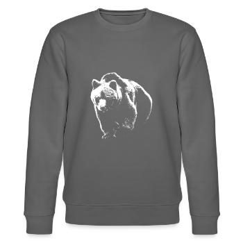 Black & White Bear Brown bear for animal lovers - Stanley/Stella CHANGER Unisex Organic Sweatshirt - burgundy - Front - Nik (191cm) & Marisol (170cm)
