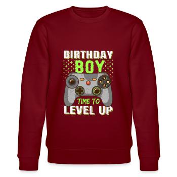 Geburtstagskind Zeit, um Videospiel Geburtstag zu verbessern - Stanley/Stella Unisex Bio-Sweatshirt CHANGER  - Burgunderrot - Vorne - Nik (191cm) & Marisol (170cm)