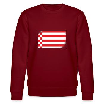 Bremen Flagge Bremer Fahne - Stanley/Stella Unisex Bio-Sweatshirt CHANGER  - Burgunderrot - Vorne - Nik (191cm) & Marisol (170cm)