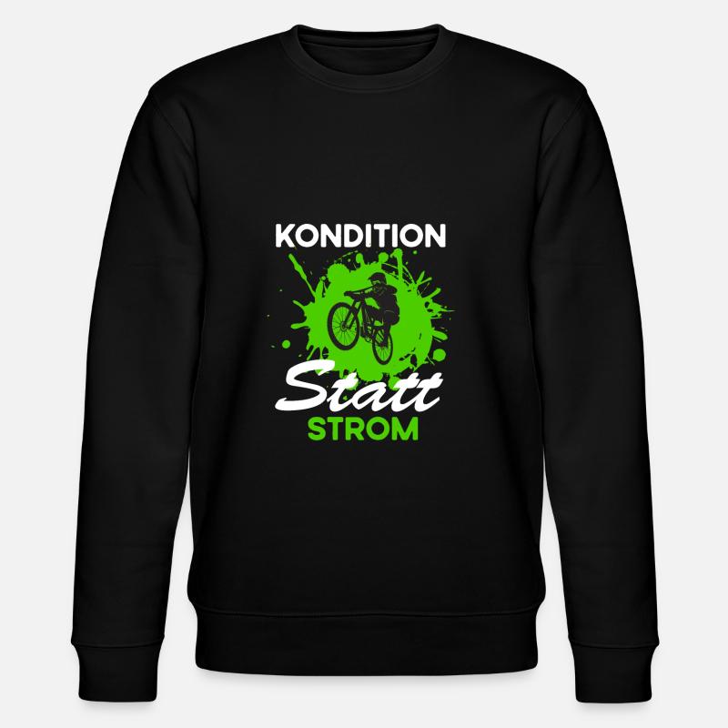 Fahrrad Kondition statt Strom - Stanley/Stella Unisex Bio-Sweatshirt CHANGER  - Schwarz