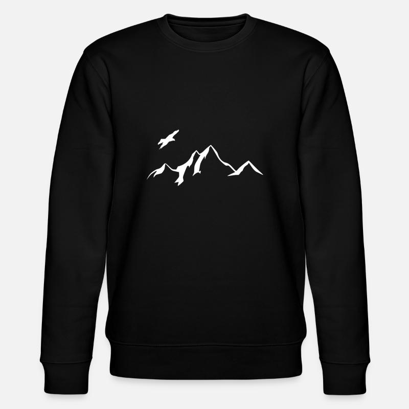 Mountain scenery with eagle - Stanley/Stella CHANGER Unisex Organic Sweatshirt - black