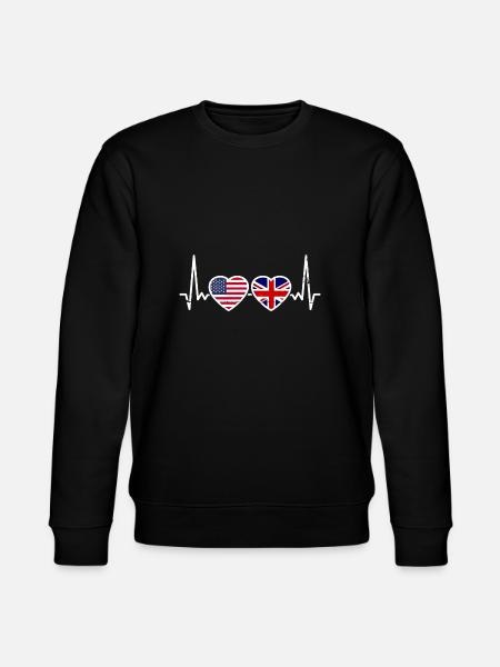 USA Storbritannien Flag Amerikansk Britisk Britisk - Stanley/Stella økologisk unisex-sweatshirt CHANGER  - sort