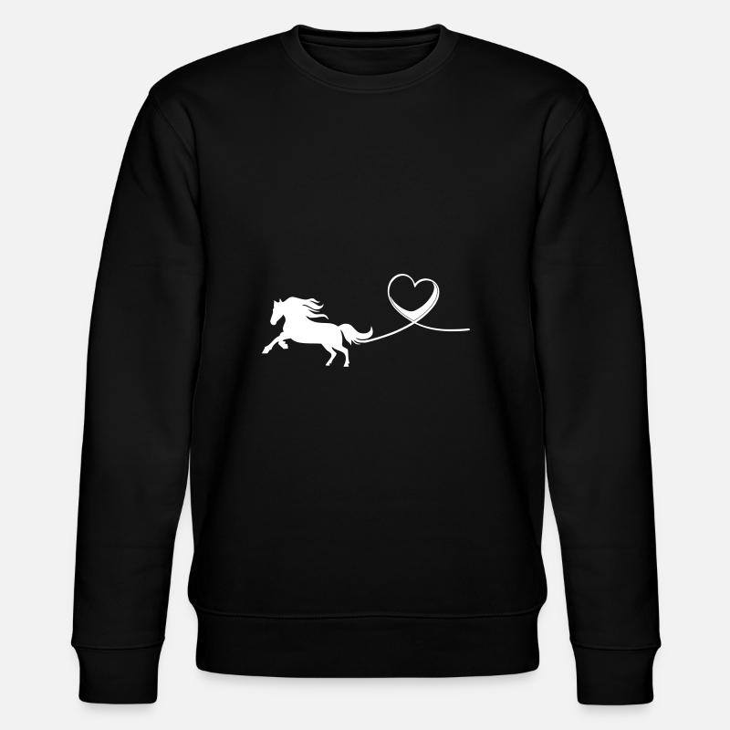 Pferd Herz Liebe - Stanley/Stella Unisex Bio-Sweatshirt CHANGER  - Schwarz
