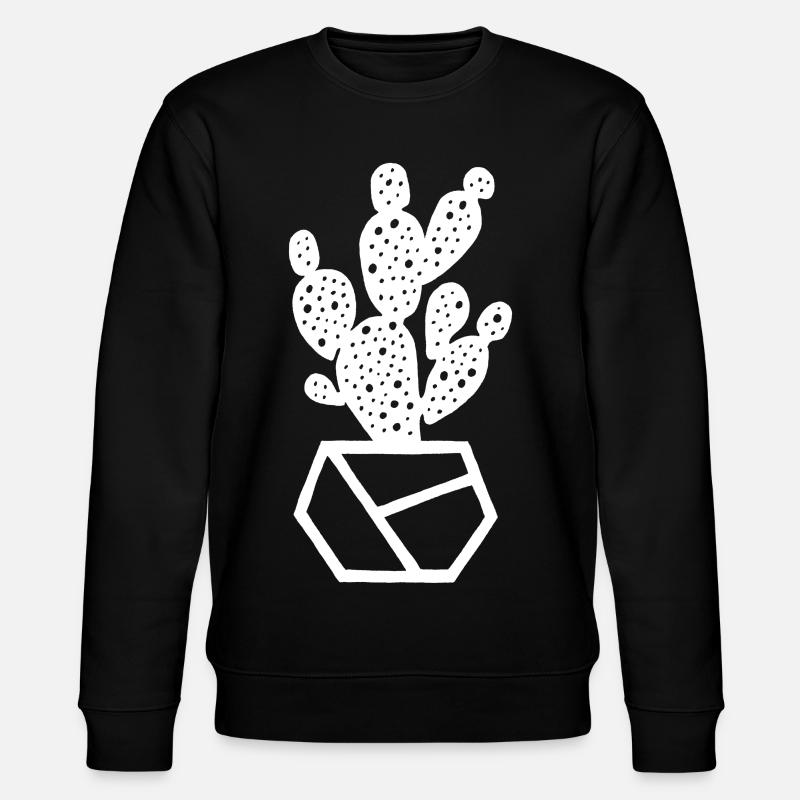 cactus blanc - Sweat bio CHANGER Stanley/Stella Unisexe - noir