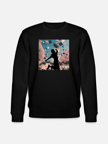 Absolvent*innen - endlich Abschluss Freudensprung - Stanley/Stella Unisex Bio-Sweatshirt CHANGER  - Schwarz