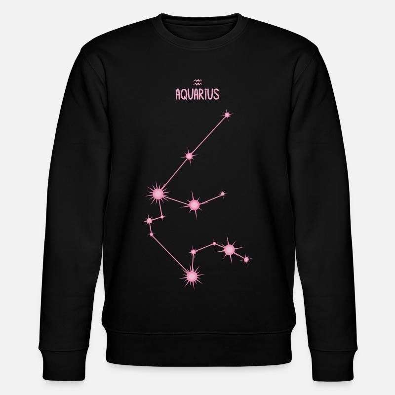 Signe du zodiaque Verseau, constellation rose - Sweat bio CHANGER Stanley/Stella Unisexe - noir