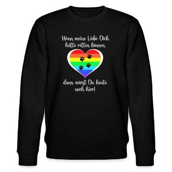 Wenn Liebe Dich hätte retten können - Stanley/Stella Unisex Bio-Sweatshirt CHANGER  - Schwarz - Vorne - Nik (191cm) & Marisol (170cm)