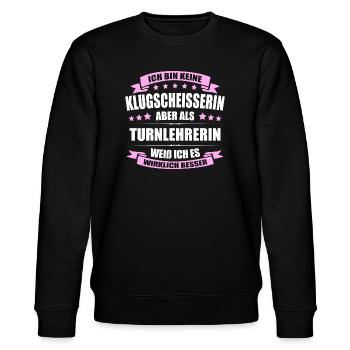 Turnlehrerin Lehrerin Erinnerung Lehrer - Stanley/Stella Unisex Bio-Sweatshirt CHANGER  - Schwarz - Vorne - Nik (191cm) & Marisol (170cm)