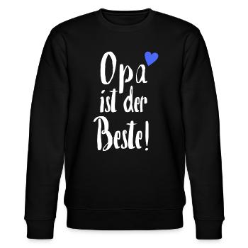 Opa ist der Beste | Bester Opa Geschenk für Opa - Stanley/Stella Unisex Bio-Sweatshirt CHANGER  - Schwarz - Vorne - Nik (191cm) & Marisol (170cm)