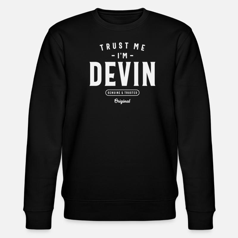 Personalized Name Devin - Stanley/Stella CHANGER Unisex Organic Sweatshirt - black
