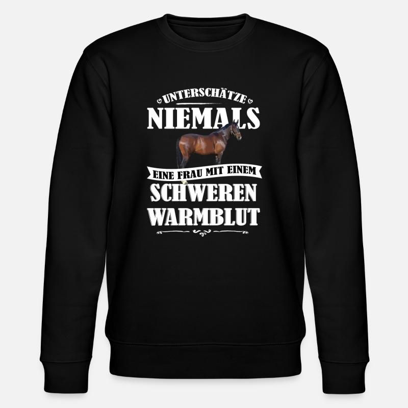 Warmblut Pferde Shirt-UNF - Stanley/Stella Unisex Bio-Sweatshirt CHANGER  - Schwarz