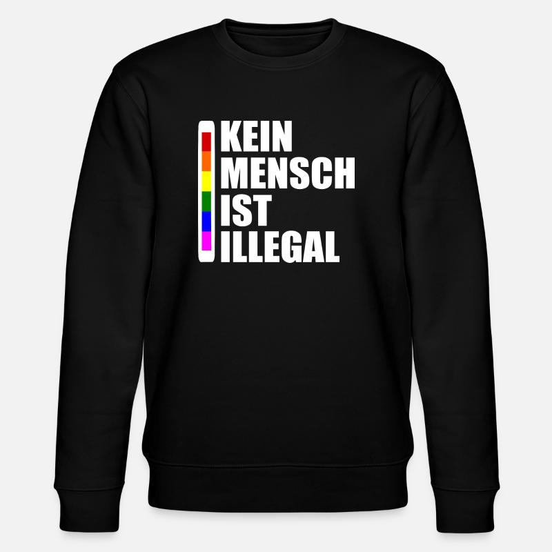 Kein mensch ist illegal - Stanley/Stella Unisex Bio-Sweatshirt CHANGER  - Schwarz