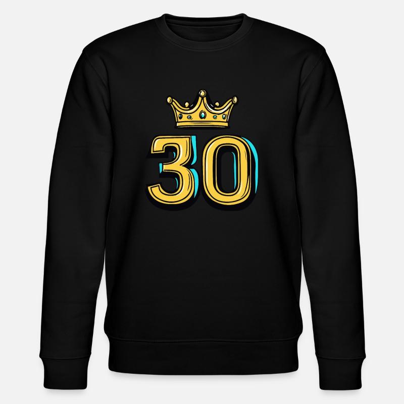 30 Zahl Krone - Stanley/Stella Unisex Bio-Sweatshirt CHANGER  - Schwarz