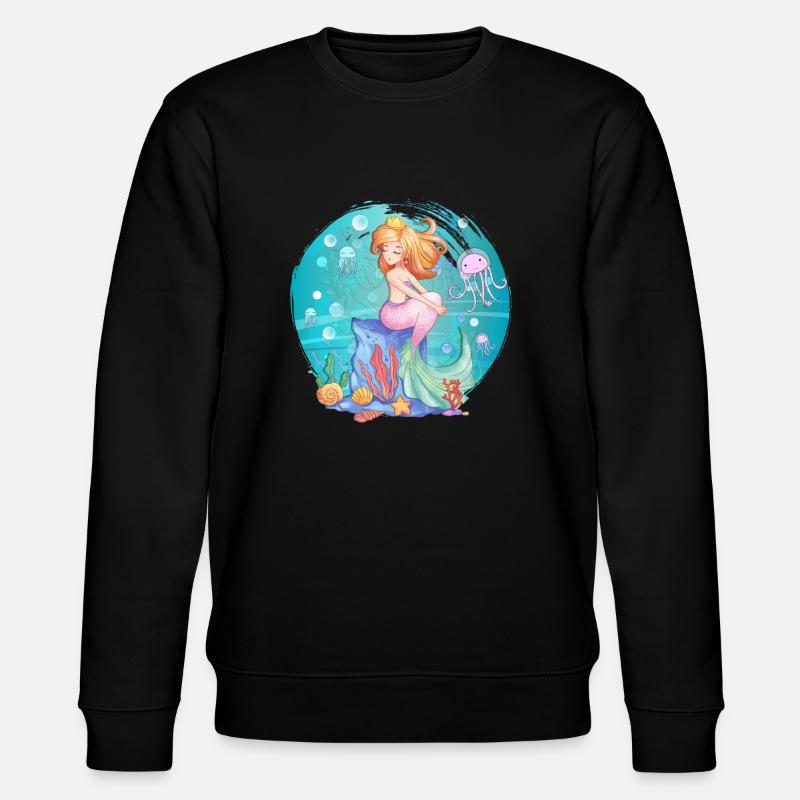 Meerjungfrauen Nixe Geschenk - Stanley/Stella Unisex Bio-Sweatshirt CHANGER  - Schwarz