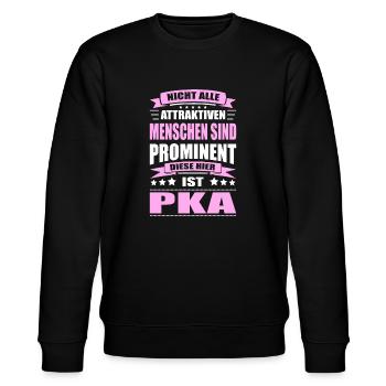 Nicht Alle Menschen Sind Prominent PKA - Stanley/Stella Unisex Bio-Sweatshirt CHANGER  - Schwarz - Vorne - Nik (191cm) & Marisol (170cm)
