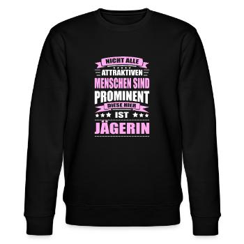 Nicht Alle Menschen Sind Prominent Jägerin - Stanley/Stella Unisex Bio-Sweatshirt CHANGER  - Schwarz - Vorne - Nik (191cm) & Marisol (170cm)