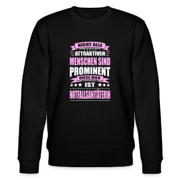 Notfallsanitäterin Rettungssanitäterin Sanitäterin - Stanley/Stella Unisex Bio-Sweatshirt CHANGER  - Schwarz - Vorne - Nik (191cm) & Marisol (170cm)