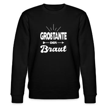 Großtante Der Braut Hochzeit Heirat Kostüm - Stanley/Stella Unisex Bio-Sweatshirt CHANGER  - Schwarz - Vorne - Nik (191cm) & Marisol (170cm)