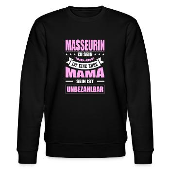 Masseurin Zu Sein Eine Ehre Mama Sein Unbezahlbar - Stanley/Stella Unisex Bio-Sweatshirt CHANGER  - Schwarz - Vorne - Nik (191cm) & Marisol (170cm)