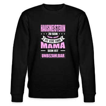 Hausmeisterin Zu Sein Eine Ehre Mutterschutz - Stanley/Stella Unisex Bio-Sweatshirt CHANGER  - Schwarz - Vorne - Nik (191cm) & Marisol (170cm)