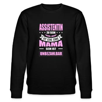 Assistentin Sein Eine Ehre Mama Sein Unbezahlbar - Stanley/Stella Unisex Bio-Sweatshirt CHANGER  - Schwarz - Vorne - Nik (191cm) & Marisol (170cm)