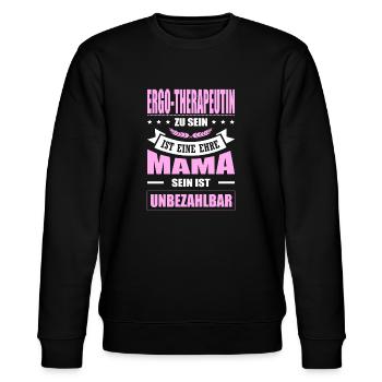 Ergo-Therapeutin Zu Sein Eine Ehre Mama Elternzeit - Stanley/Stella Unisex Bio-Sweatshirt CHANGER  - Schwarz - Vorne - Nik (191cm) & Marisol (170cm)