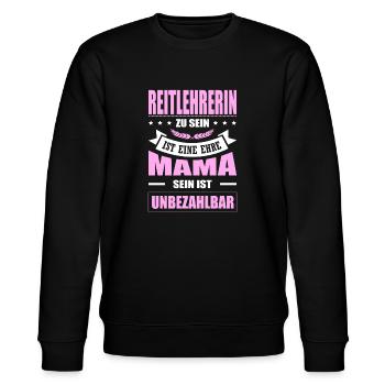 Reitlehrerin Sein Eine Ehre Mama Sein Unbezahlbar - Stanley/Stella Unisex Bio-Sweatshirt CHANGER  - Schwarz - Vorne - Nik (191cm) & Marisol (170cm)