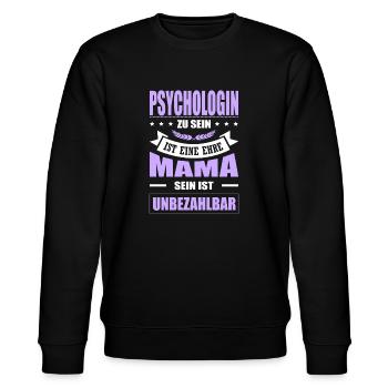 Psychologin Sein Eine Ehre Mama Sein Unbezahlbar - Stanley/Stella Unisex Bio-Sweatshirt CHANGER  - Schwarz - Vorne - Nik (191cm) & Marisol (170cm)