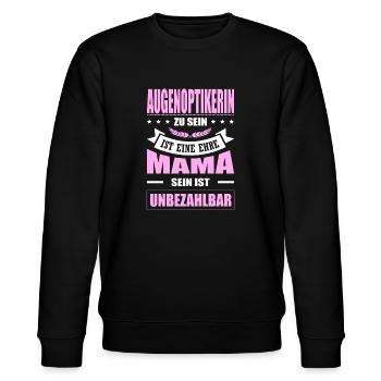 Augenoptikerin Zu Sein Eine Ehre Mama Elternzeit - Stanley/Stella Unisex Bio-Sweatshirt CHANGER  - Schwarz - Vorne - Nik (191cm) & Marisol (170cm)