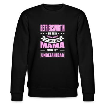 Betriebswirtin Zu Sein Eine Ehre Mama Elternzeit - Stanley/Stella Unisex Bio-Sweatshirt CHANGER  - Schwarz - Vorne - Nik (191cm) & Marisol (170cm)
