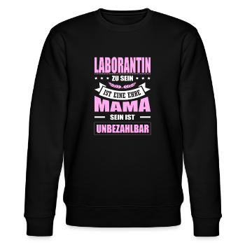 Laborantin Zu Sein Eine Ehre Mama Sein Unbezahlbar - Stanley/Stella Unisex Bio-Sweatshirt CHANGER  - Schwarz - Vorne - Nik (191cm) & Marisol (170cm)