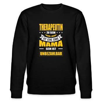 Therapeutin Sein Eine Ehre Mama Sein Unbezahlbar - Stanley/Stella Unisex Bio-Sweatshirt CHANGER  - Schwarz - Vorne - Nik (191cm) & Marisol (170cm)