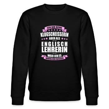 Englischlehrerin Lehrerin Erinnerung Lehrer - Stanley/Stella Unisex Bio-Sweatshirt CHANGER  - Schwarz - Vorne - Nik (191cm) & Marisol (170cm)