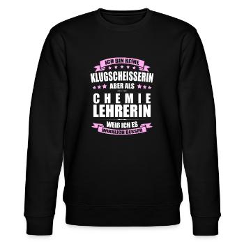 Chemielehrerin Lehrerin Erinnerung Lehrer - Stanley/Stella Unisex Bio-Sweatshirt CHANGER  - Schwarz - Vorne - Nik (191cm) & Marisol (170cm)