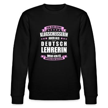 Deutschlehrerin Lehrerin Erinnerung Lehrer - Stanley/Stella Unisex Bio-Sweatshirt CHANGER  - Schwarz - Vorne - Nik (191cm) & Marisol (170cm)