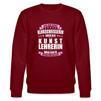 Kunstlehrerin Abschied Lehrerin Erinnerung Lehrer - Stanley/Stella Unisex Bio-Sweatshirt CHANGER  - Burgunderrot - Vorne - Nik (191cm) & Marisol (170cm)
