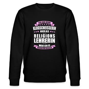 Religionslehrerin Lehrerin Erinnerung Lehrer - Stanley/Stella Unisex Bio-Sweatshirt CHANGER  - Schwarz - Vorne - Nik (191cm) & Marisol (170cm)