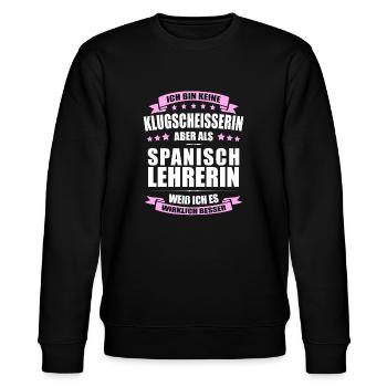 Spanischlehrerin Lehrerin Erinnerung Lehrer - Stanley/Stella Unisex Bio-Sweatshirt CHANGER  - Schwarz - Vorne - Nik (191cm) & Marisol (170cm)