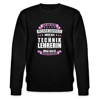 Techniklehrerin Lehrerin Erinnerung Lehrer - Stanley/Stella Unisex Bio-Sweatshirt CHANGER  - Schwarz - Vorne - Nik (191cm) & Marisol (170cm)